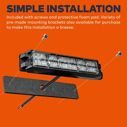 Vista 6 de NanoFlare 5.25" 6W AMBER LED intermitente luz estroboscópica cabeza clase SAE 1 72 modos de flash múltiples unidades sincronizables montaje