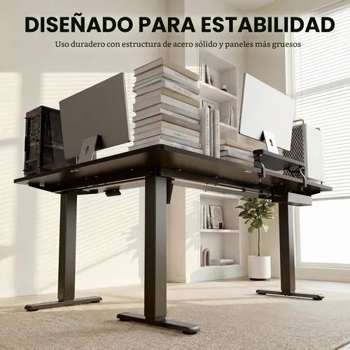 Vista 3 de Furmax 63 x 47 Inch L Shaped Standing Desk with 2 Preset Heights, Electric Height Adjustable Computer Desk, Corner Sit Stand Desk for Home Office, 2