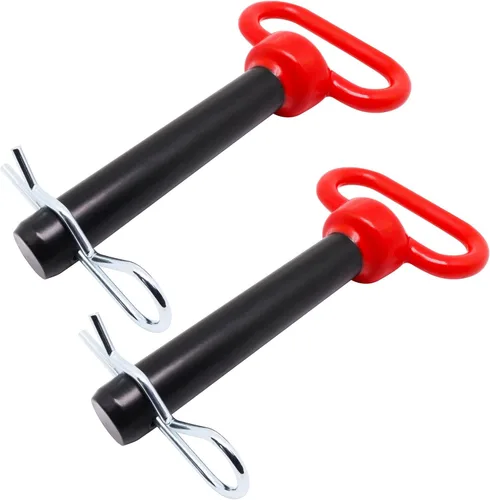 Vista 17 de Pasador de enganche de remolque, pasador de enganche de remolque de tractor de 1/2 pulgada y clip, pasadores de remolque con mango negro recubierto