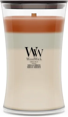 Vista 23 de WoodWick Evening Luxe - Vela mediana en frasco con forma de reloj de arena, cera de mezcla de soya prémium, mecha de madera Pluswick Innovation