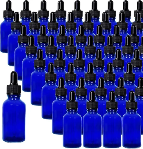 Vista 28 de Paquete de 48 botellas con cuentagotas de vidrio ámbar de 1 oz, botellas cuentagotas con cuentagotas de vidrio para aceites esenciales, perfumes