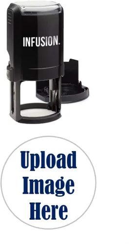 Vista 6 de Infusion 1-5/8" x 1-5/8" Personalizado, Grande, Ronda Autoentintado Logo Sello, Negro