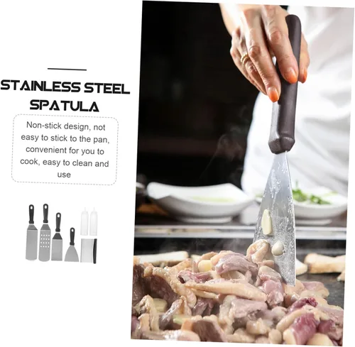 Vista 3 de Espátula para barbacoa, kit de herramientas para cocinar, raspador de plancha, accesorios para barbacoa para el día del padre