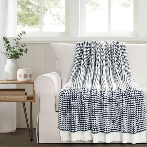 Vista 8 de Lush Decor Manta de punto elegante y suave, individual de 50 pulgadas de ancho x 60 pulgadas de largo, color gris, manta gris para cama, manta