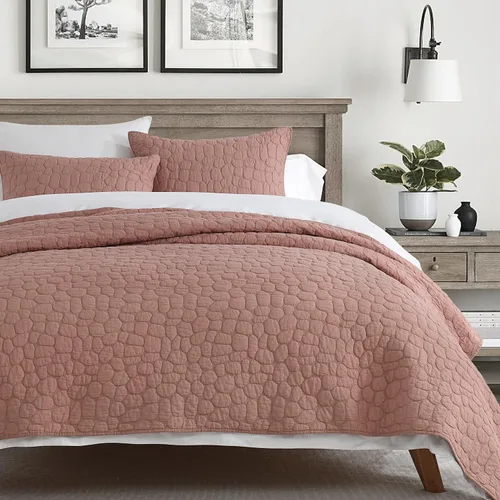 Vista 24 de HORIMOTE HOME Juego de edredón 100% algodón tamaño Queen, juego de colcha prelavada gris claro, funda de cama decorativa con costuras ligeras y 2