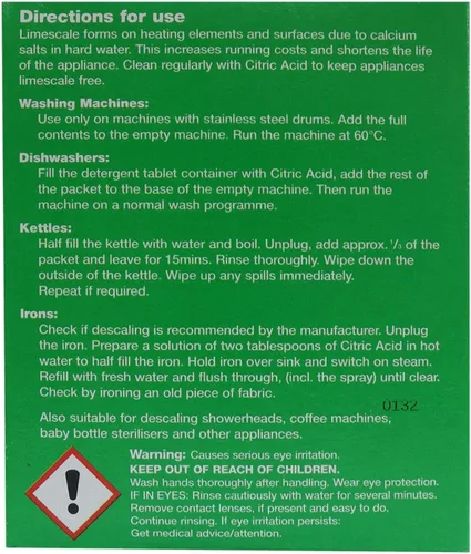 Vista 3 de Dri-Pak Descalcificador de electrodomésticos naturales de ácido cítrico, removedor de cal, 2 paquetes de 8.82 oz