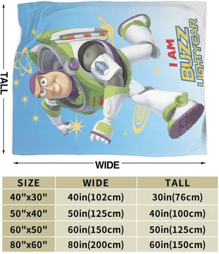 Vista 3 de Buzz Lightyear Blanket Soft Cozy Fleece Throw Blanket Plush Lightweight Warm Fuzzy Flannel Blankets and Throws for Boys Girls Couch Sofa Bed 60"X50