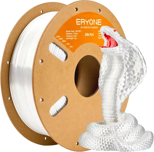 Vista 61 de ERYONE Filamento de ácido poliláctico (PLA) de seda bicolor para impresora 3D, de 1.75 mm +/- 0.03 mm, carrete de cartón de 1 kg (2.2 libras), negro