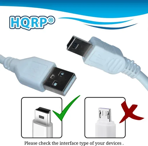 Vista 2 de HQRP Cable USB a mini USB (blanco) compatible con Leapfrog LeapsterGS/Leapster GS Explorer; Leapster Explorer; Leapster Explorer; Leapster2