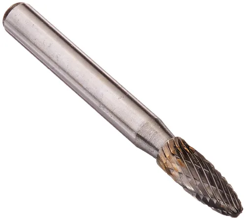 Vista 43 de Drill America SA-1 Rebaba de carburo/lima giratoria cilíndrica de doble corte para amoladora de troquel de 1/4" de diámetro x 5/8" de longitud