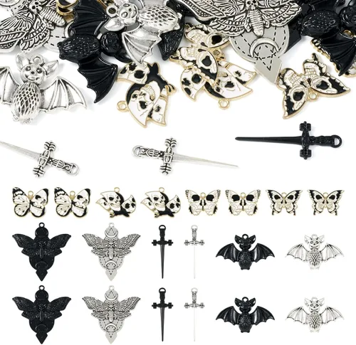 Colgantes de crucifijo de aleación con dijes de cruz esmaltada, aleación, No es una piedra preciosa