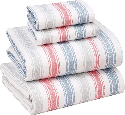 Vista 114 de RUVANTI Sábanas 100% algodón percal tamaño Queen, diseño floral refrescante y transpirable, duraderas, con una sensación nítida, suave y cómoda