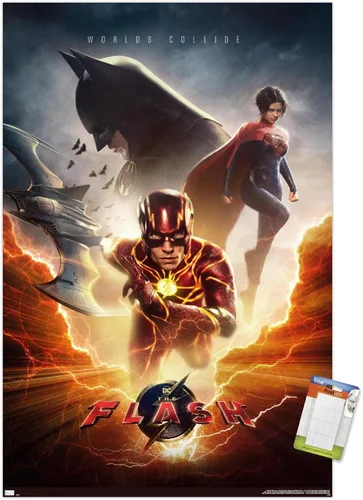Vista 10 de Trends International DC Comics Movie The Flash - Póster de pared de una hoja, 14.725 x 22.375 pulgadas, versión enmarcada de madera de granero
