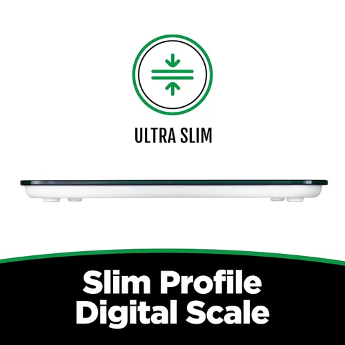Vista 7 de Báscula digital de baño para un peso corporal preciso, báscula negra ultra fina con pantalla LCD fácil de leer, diseño de paso automático, 4