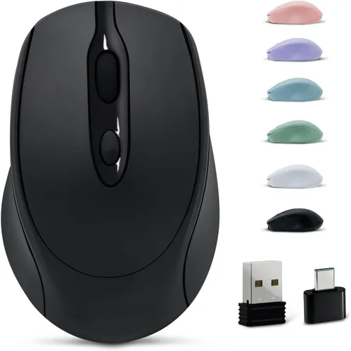 Ratón Bluetooth, inalámbrico recargable para portátil/iPad/MacBook Pro/Air, mouse silencioso portátil delgado para Surface Pro/PC/Lenovo/Samsung