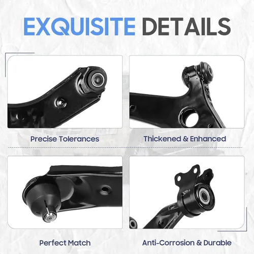 Vista 4 de Brazos de control delanteros inferiores con rótulas, enlaces de barra estabilizadora, extremos de barras de dirección, kit de suspensión para Mazda