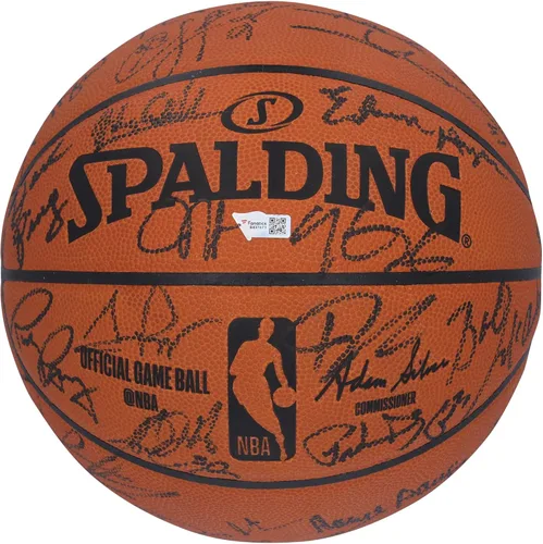 NBA 75th Anniversary Team Autografiado Spalding - Juego oficial de baloncesto con Shaquille O'Neal, Kareem Abdul-Jabbar, Larry Bird y 36 jugadores