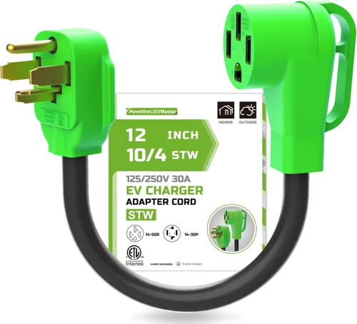 Vista 9 de NEMA 14-30P a 14-30R/14-50R Divisor adaptador Y para secadora, cable adaptador de enchufe de salida de secadora de 4 puntas, 250 voltios, 10 AWG
