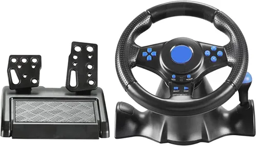 YUYIU Upgraded Racing Steering Wheel with PedalsPaddles Shifter and Vibration for PS4 PS3 XBOX OneXBOX 360SwitchAndroidPC (Racing Wheel-BLUE) (XBOX