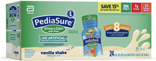 Pediasure 1.5 Cal Complete Balanced Nutrition, vainilla con fibra - 8 onzas, 1 caja de 24