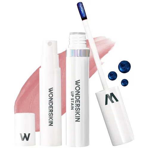 Vista 20 de Wonderskin Wonder Blading - Mascarilla labial de larga duración, resistente al agua, tinte labial rojo, no mancha, (Hayley Masque)