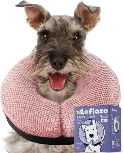 Vista 11 de Loflaze Collar Cono Inflable Suave para Perro Alternativa Después de la Cirugía - Collar Dona E para el Cuello de Perros Grandes Medianos Pequeños