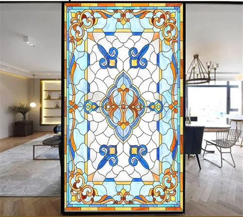 Vista 8 de Película de privacidad para ventanas, estilo diamante, vidrio manchado, sin pegamento, adherencia estática, calcomanías decorativas esmeriladas