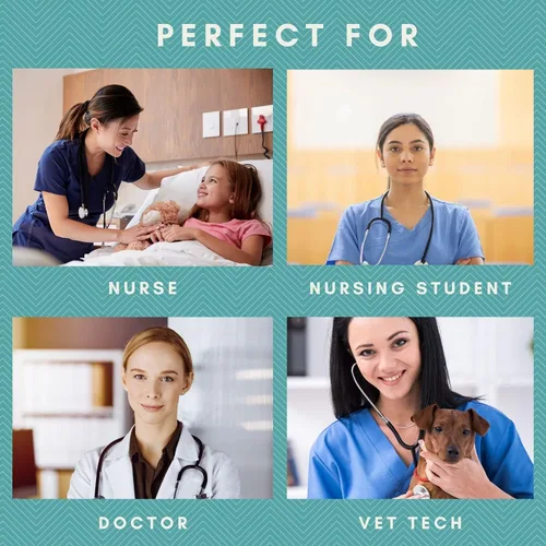 Vista 7 de First Lifesaver - gafete de identificación de enfermera – Carrete retráctil con dije para enfermeras, estudiantes de enfermería, NP (Be Kind)
