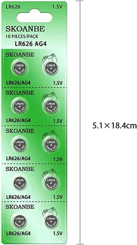 Vista 2 de SKOANBE 20 paquetes SR626SW LR626 AG4 377 V377 LR66 1.5V batería de reloj