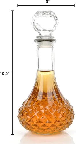 Vista 5 de KLOUD City® Decantador de licor de vino de whisky transparente de 33.8 fl oz con tapón