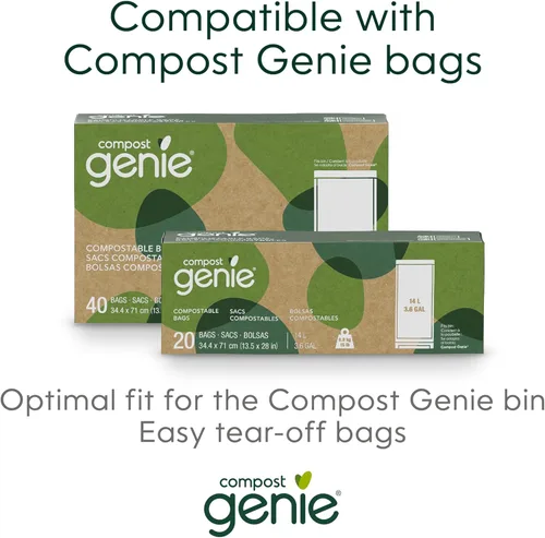 Vista 9 de Contenedor de compost de cocina, blanco de acero inoxidable grande, 3.6 galones, compostaje sin olor para interiores, manos libres, piezas lavables