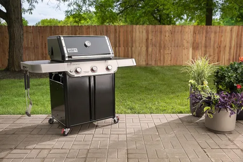 Vista 4 de Weber Genesis E-315 - Parrilla de gas propano líquido para cocina al aire libre, 3 quemadores, color negro