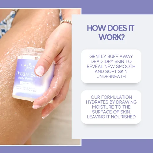 Vista 6 de Florida Glow - Exfoliante corporal con sal marina de Florida Glow - Esmalte corporal con sal marina infundido con algas marinas - Exfoliante facial