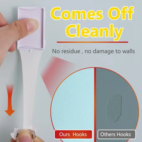 Vista 3 de Ainiv Gancho autoadhesivo, juego de 6 ganchos con tiras adhesivas (quitar sin daños), ganchos de pared multifuncionales, ganchos adhesivos