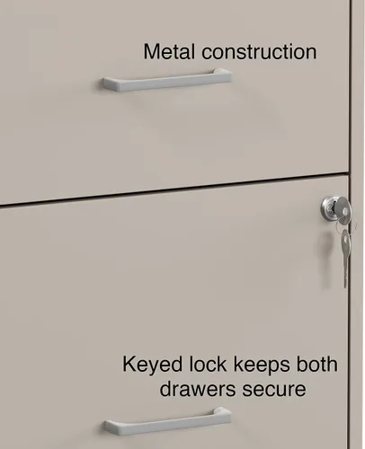 Vista 7 de STAPLES Gabinete de archivos vertical de 2 cajones con bloqueo de masilla/beige de 18 pulgadas D