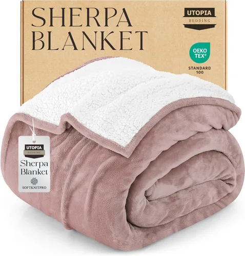 Vista 33 de Utopia Bedding Manta Sherpa Tamaño Throw (Negro, 50x60 Pulgadas) - Manta Reversible de Vellón Suave y Ligera para Cama, Sofá, Sillón, Camping