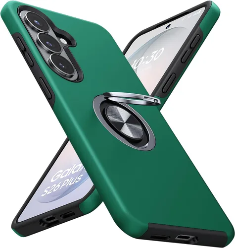 Vista 31 de JAME Funda para teléfono Samsung Galaxy A17/A26 5G con protector de pantalla [2 paquetes] Soporte de anillo Soporte Soporte de doble capa Militar a