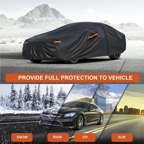 Vista 5 de Kayme Funda de automóvil sedán de 7 capas para Acura TLX (2014-2020), impermeable para todo tipo de clima, cubierta exterior completa, protección