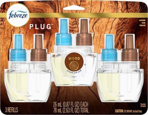 Vista 21 de Febreze Plug In - Ambientador, kit de inicio de aceite perfumado que combate olores fuertes, ambientadores para el hogar de larga duración, aroma
