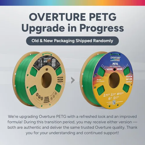 Vista 124 de Overture Petg - Filamento de 0.07 pulgadas con superficie de construcción 3D 7.87 x 7.87 pulgadas, consumibles para impresora 3D, carrete de 2.2