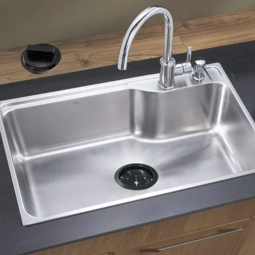 Vista 3 de Protector contra salpicaduras de basura para fregadero, protector contra salpicaduras de fregadero de cocina de 3-1/8 pulgadas, tapones de drenaje