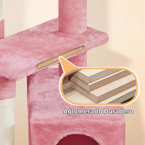 Vista 9 de Yaheetech Árbol para gatos, torre de escalada de varios niveles para gatos de interior, centro de actividades de mascotas, poste rascador, muebles
