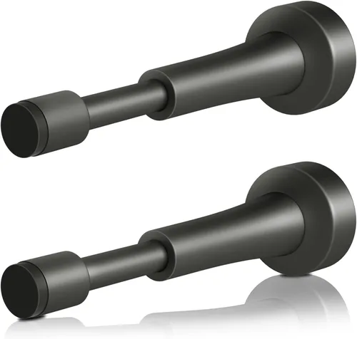 Vista 15 de Topes de puerta mate negros para pared - Tope de puerta de resorte de 4.33 pulgadas para la parte inferior de la puerta, tope de puerta de aluminio