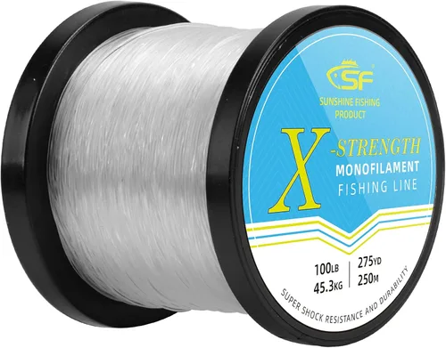Vista 15 de SF - Línea de pesca monofilamento premium, carrete X-Strong de nailon mono material, línea líder para agua salada y agua dulce