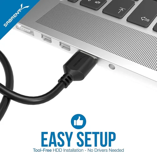 Vista 4 de SABRENT Adaptador USB 3.1 (Tipo A) a SSD / Disco Duro SATA de 2.5 pulgadas [Optimizado para SSD, compatible con UASP SATA III] (EC-SS31)