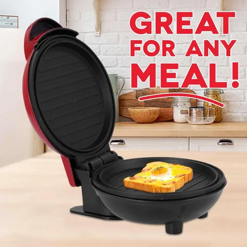 Vista 4 de Plancha pequeña para panqueques - Máquina para hacer panqueques, plancha redonda para panqueques individuales, galletas, huevos, sartén