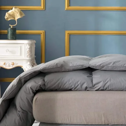 Vista 6 de Edredón de plumón de ganso blanco fusión, pesado y cálido para el invierno, relleno de plumón 650, exterior de 100% algodón, 300 hilos