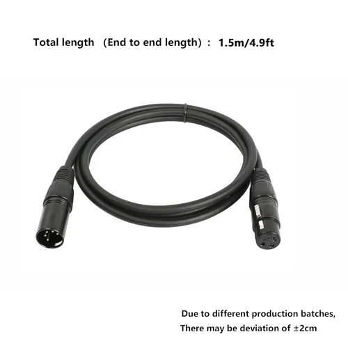 Vista 4 de SinLoon DMX - Cable de luz de escenario, cable XLR DJ, 3 pines hembra XLR a 5 pines macho XLR DMX conexión de giro para luz de cabeza móvil