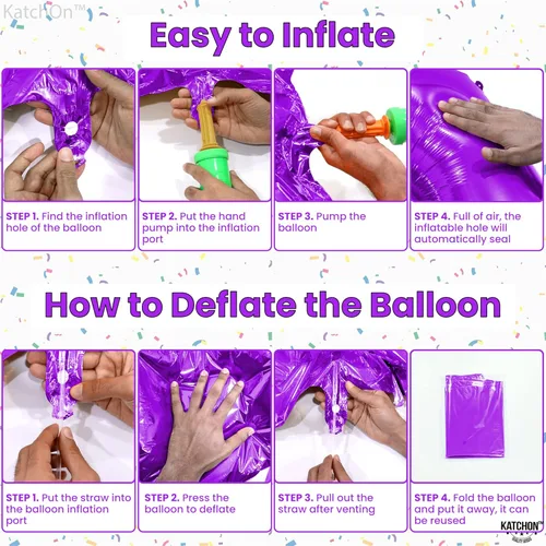 Vista 5 de KatchOn, Globos gigantes morados del número 80 – 40 pulgadas Decoraciones de cumpleaños 80 para mujer Globo de cumpleaños 80 morado Globos