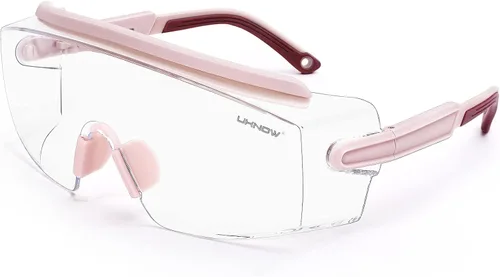 Vista 14 de UKNOW Gafas de Seguridad Sobre Lentes, Gafas de Seguridad Antiempañamiento con Lente Envolvente Transparente, Gafas Protectoras ANSI Z87.1